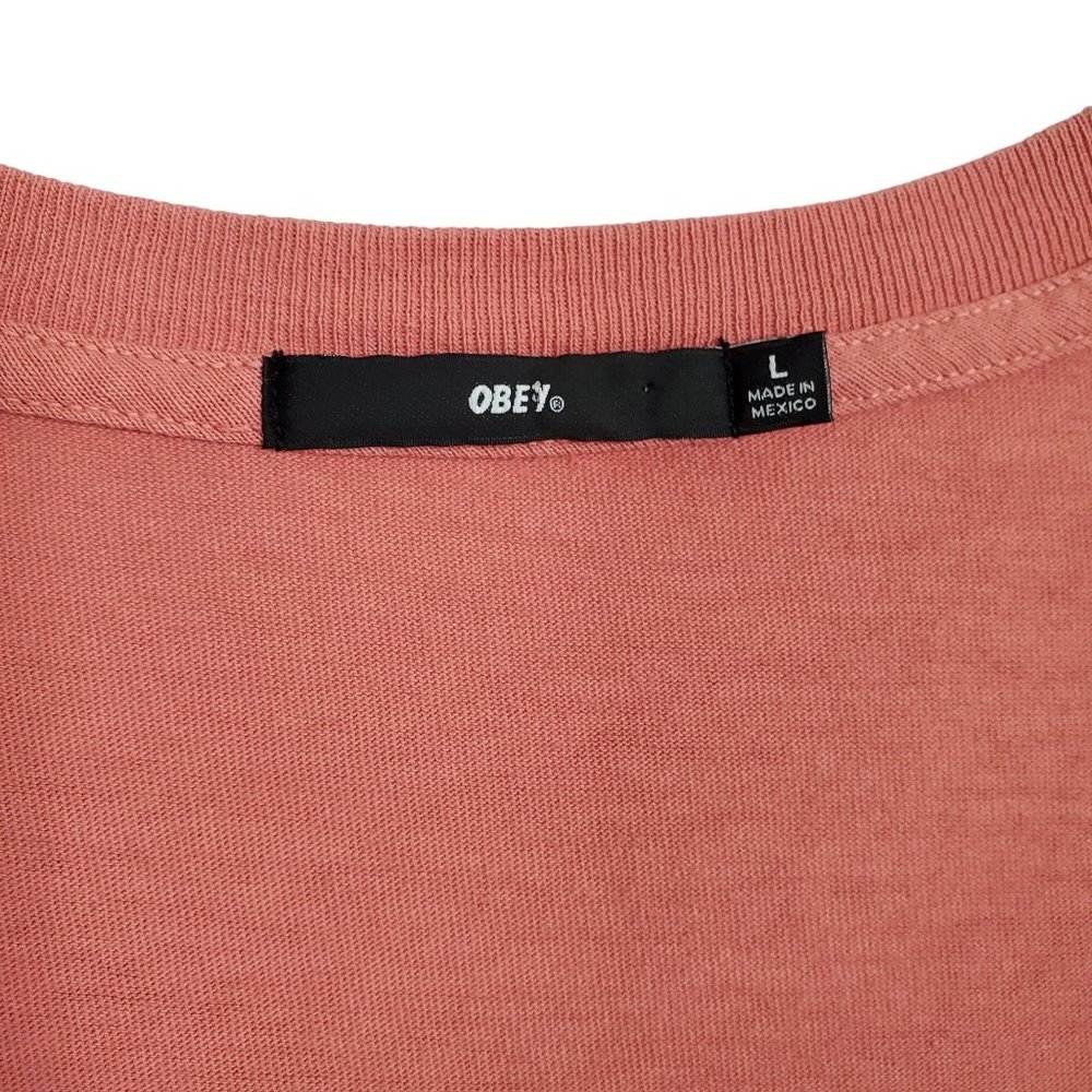 Obey Size L Shirt Tee T-Shirt Pullover Short Sleeve Graphic Logo Tag 100% Cotton - Picture 4 of 7